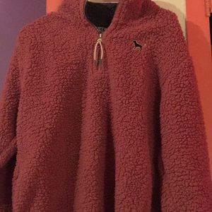 PINK XS SHERPA QUARTER ZIP